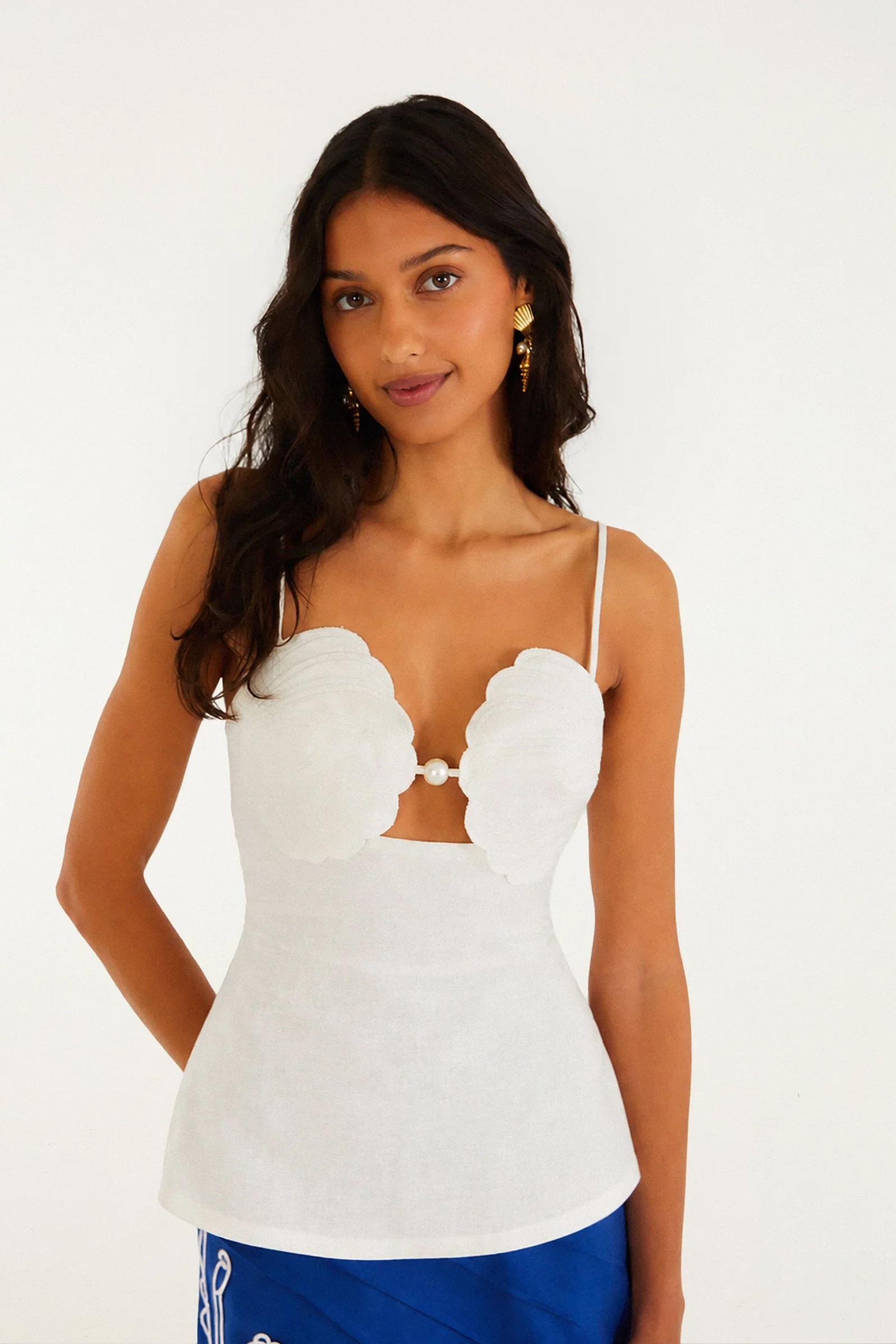 Dames top ecru