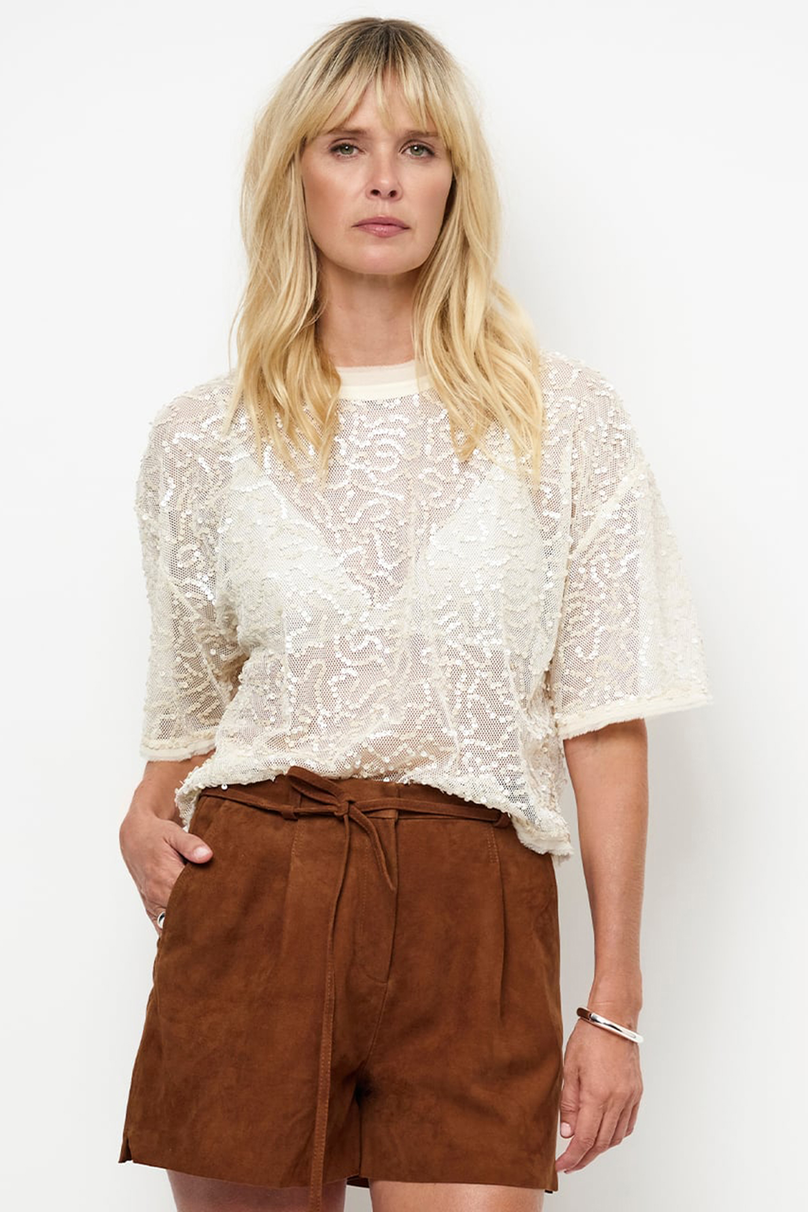 Dames top ecru