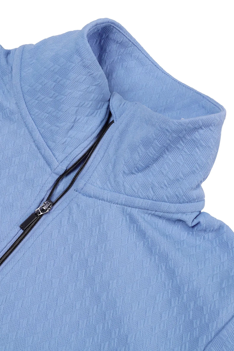 Wintersport dames pully+rits blauw