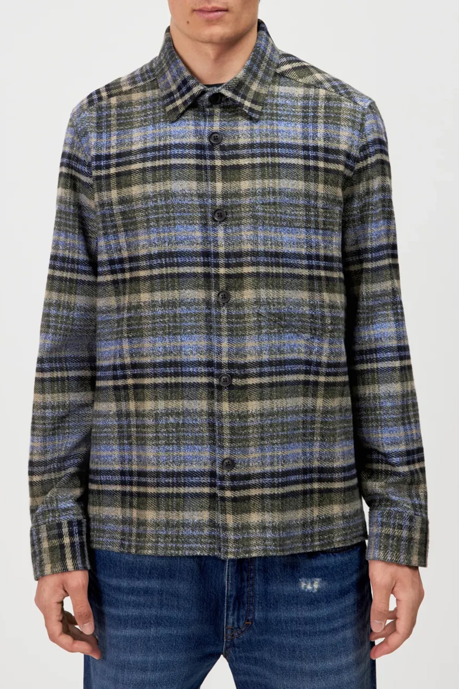 Heren overhemd lm casual groen