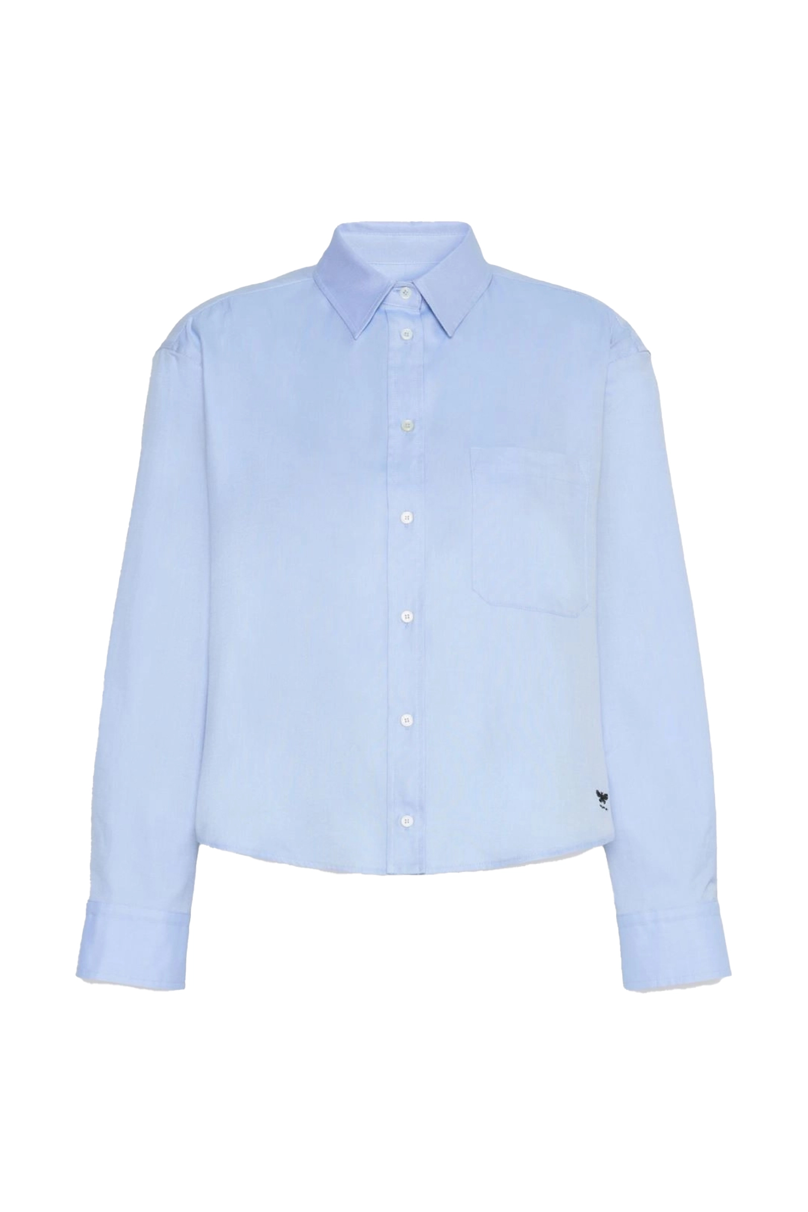 Dames blouse lange mouw blauw