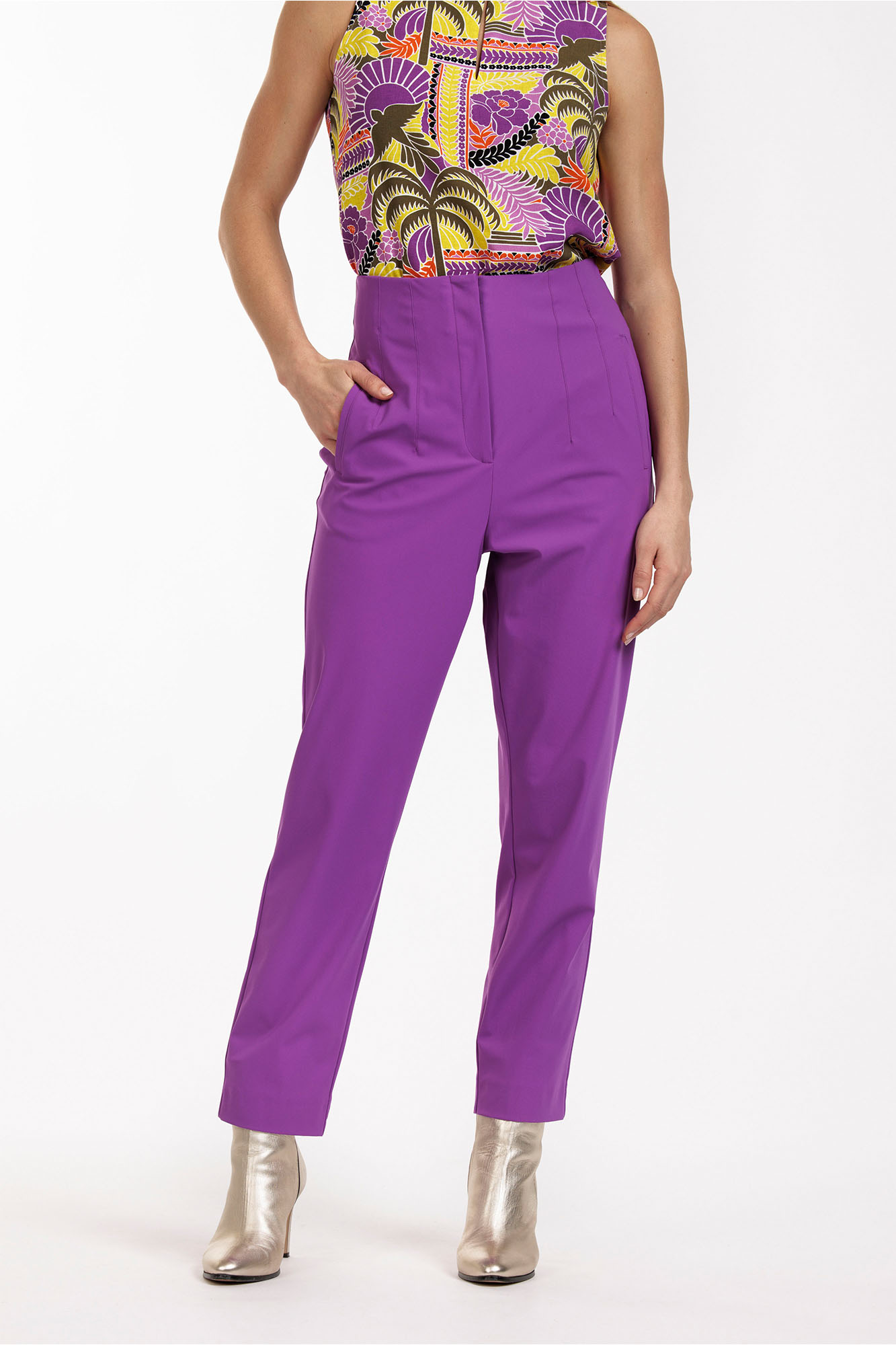 Dames broek paars
