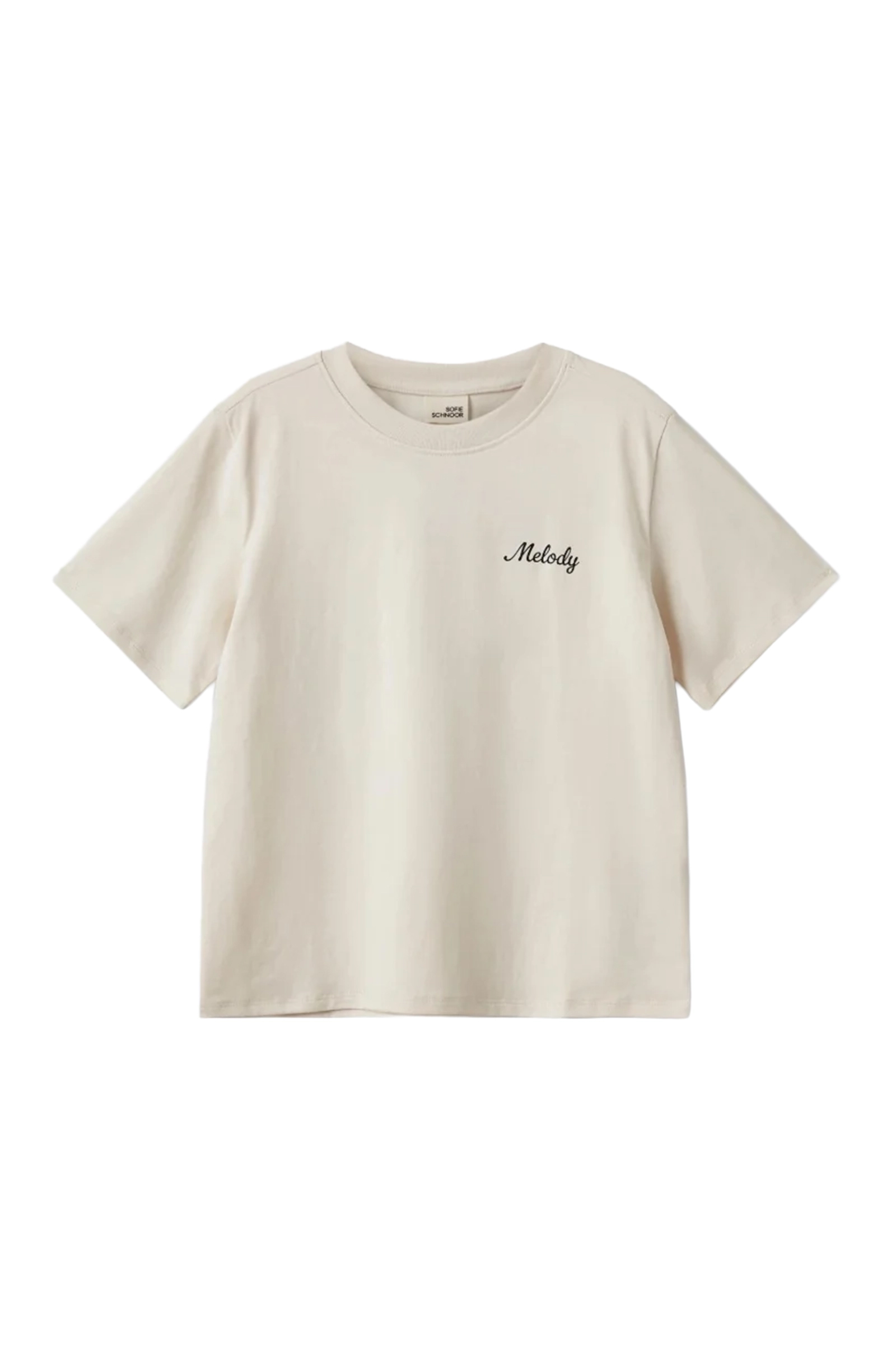 Meisjes t-shirt korte mouw ecru