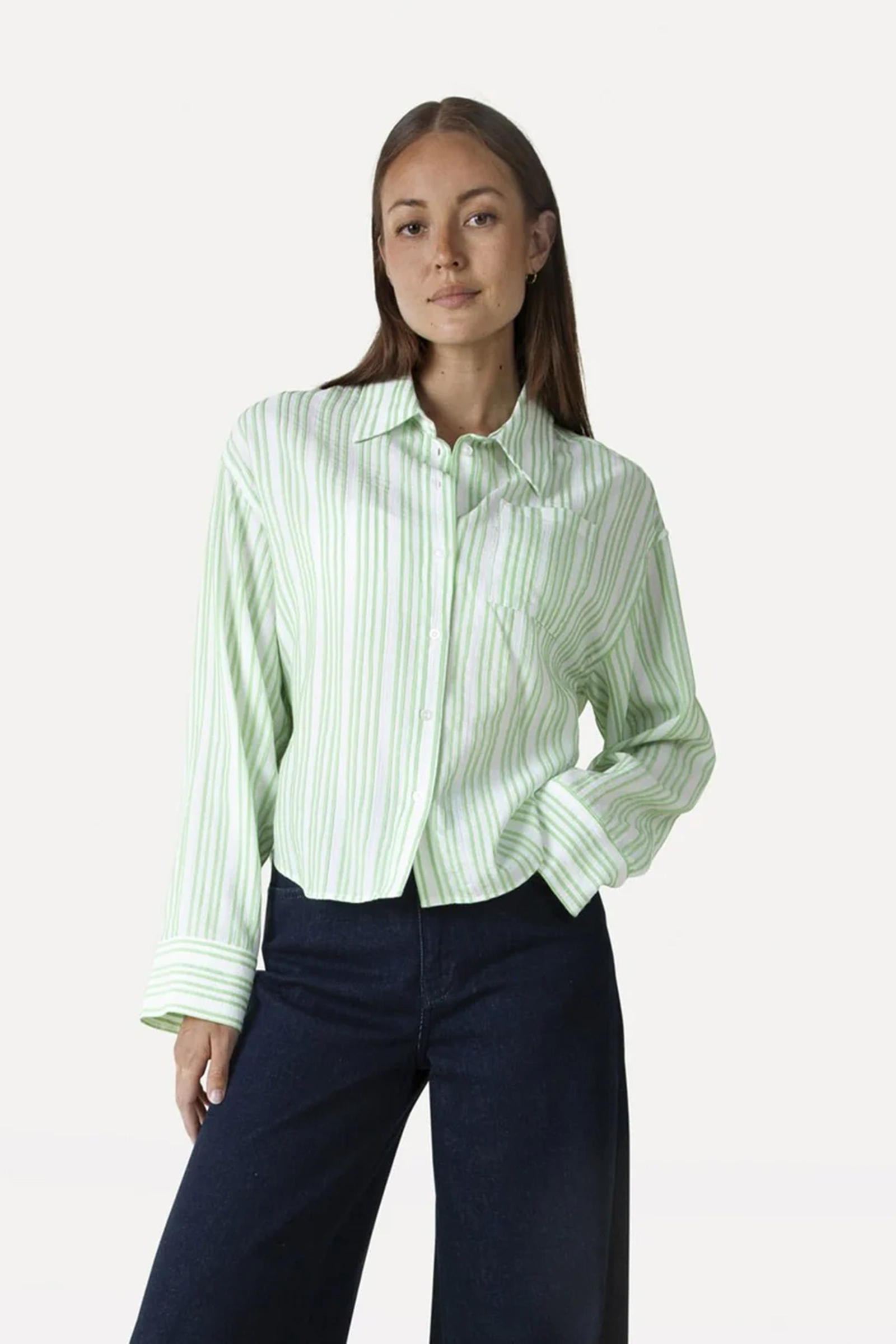 Dames blouse lange mouw groen