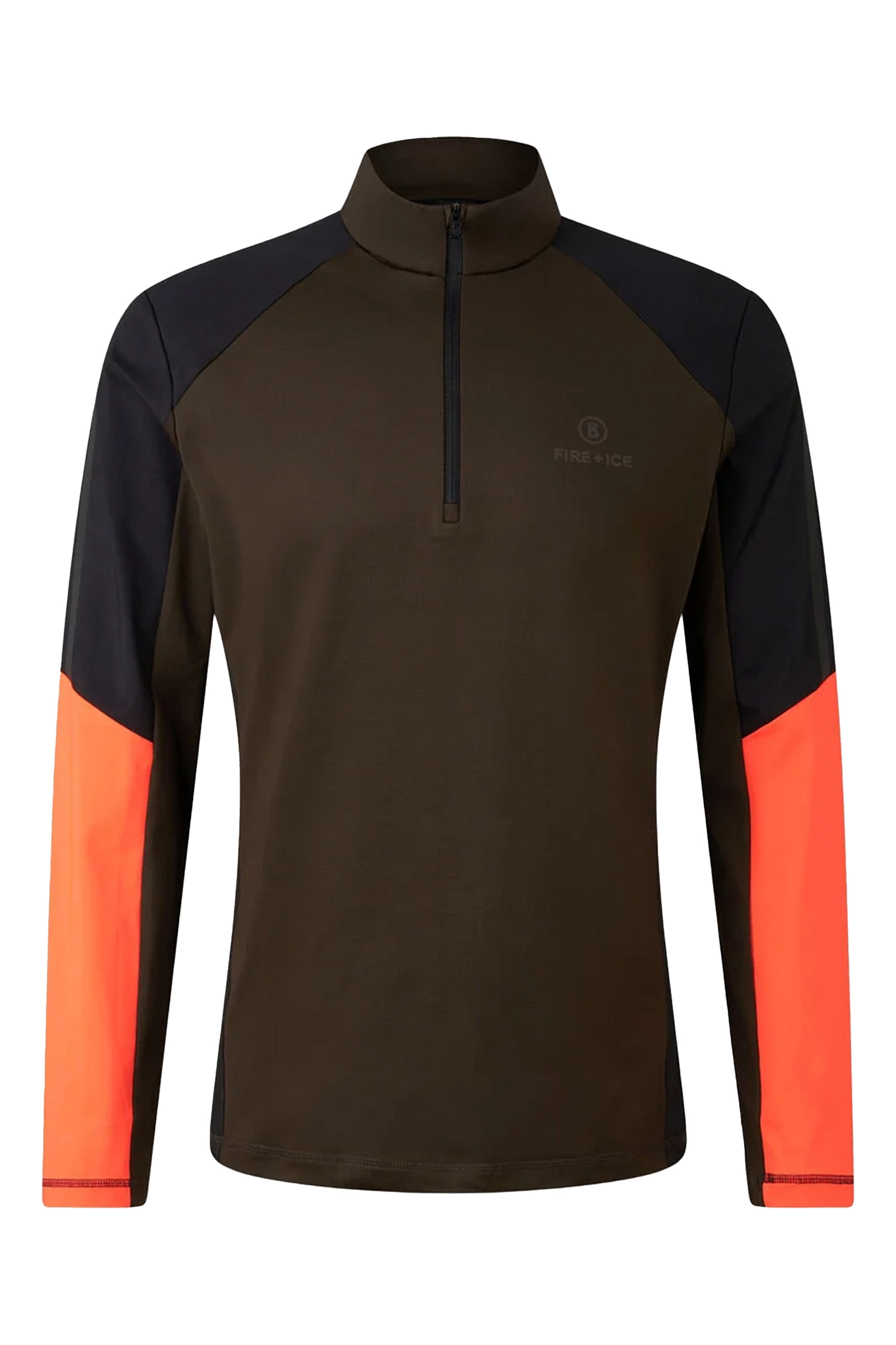 Wintersport heren pully+rits bruin