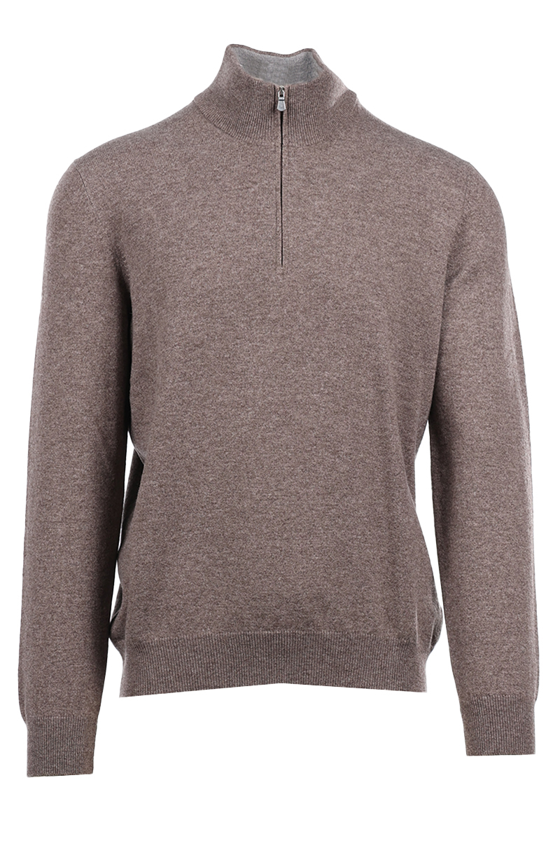 Per Venti MOCK ZIP C bruin/beige-1 1