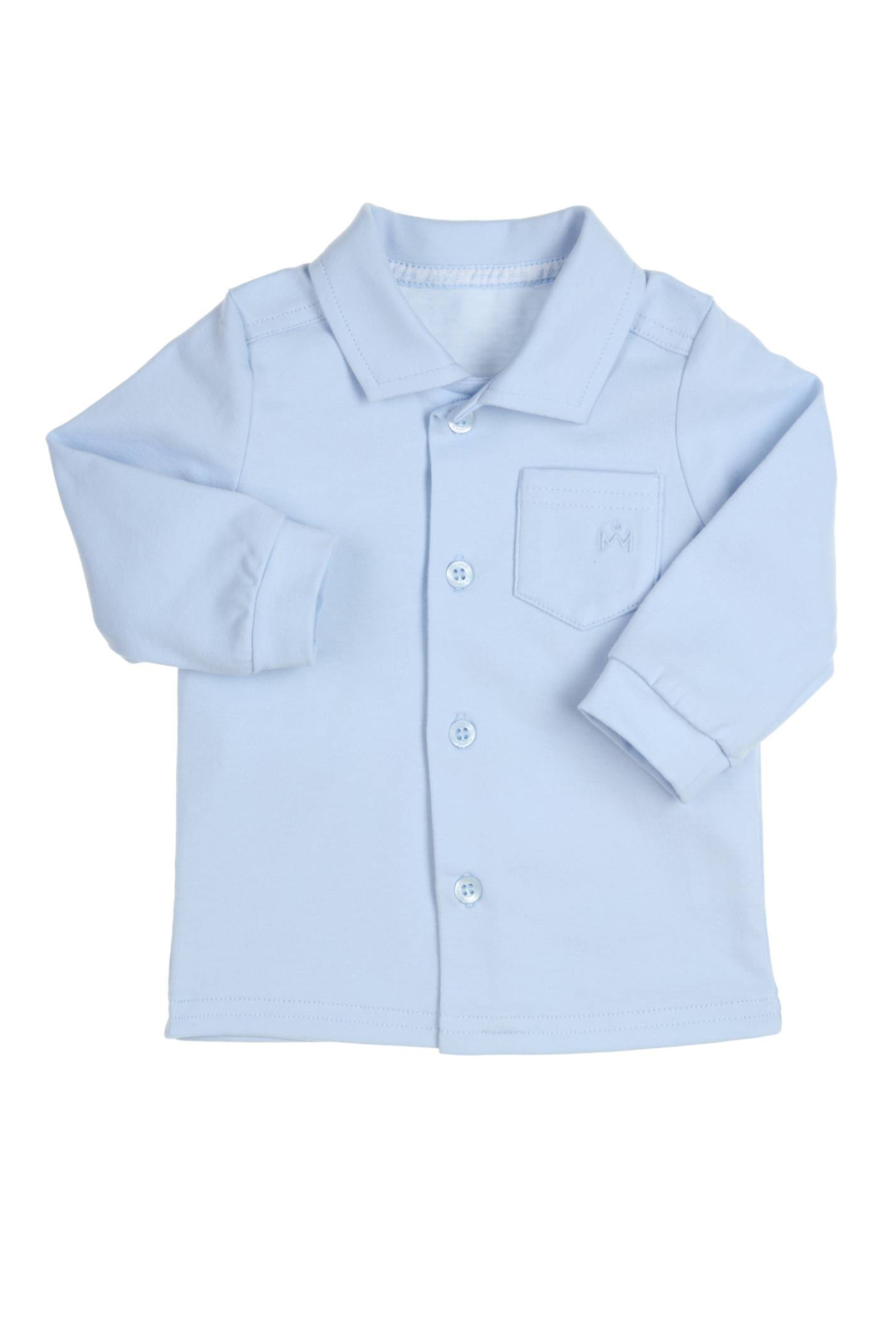 Baby blouse/overhemd blauw
