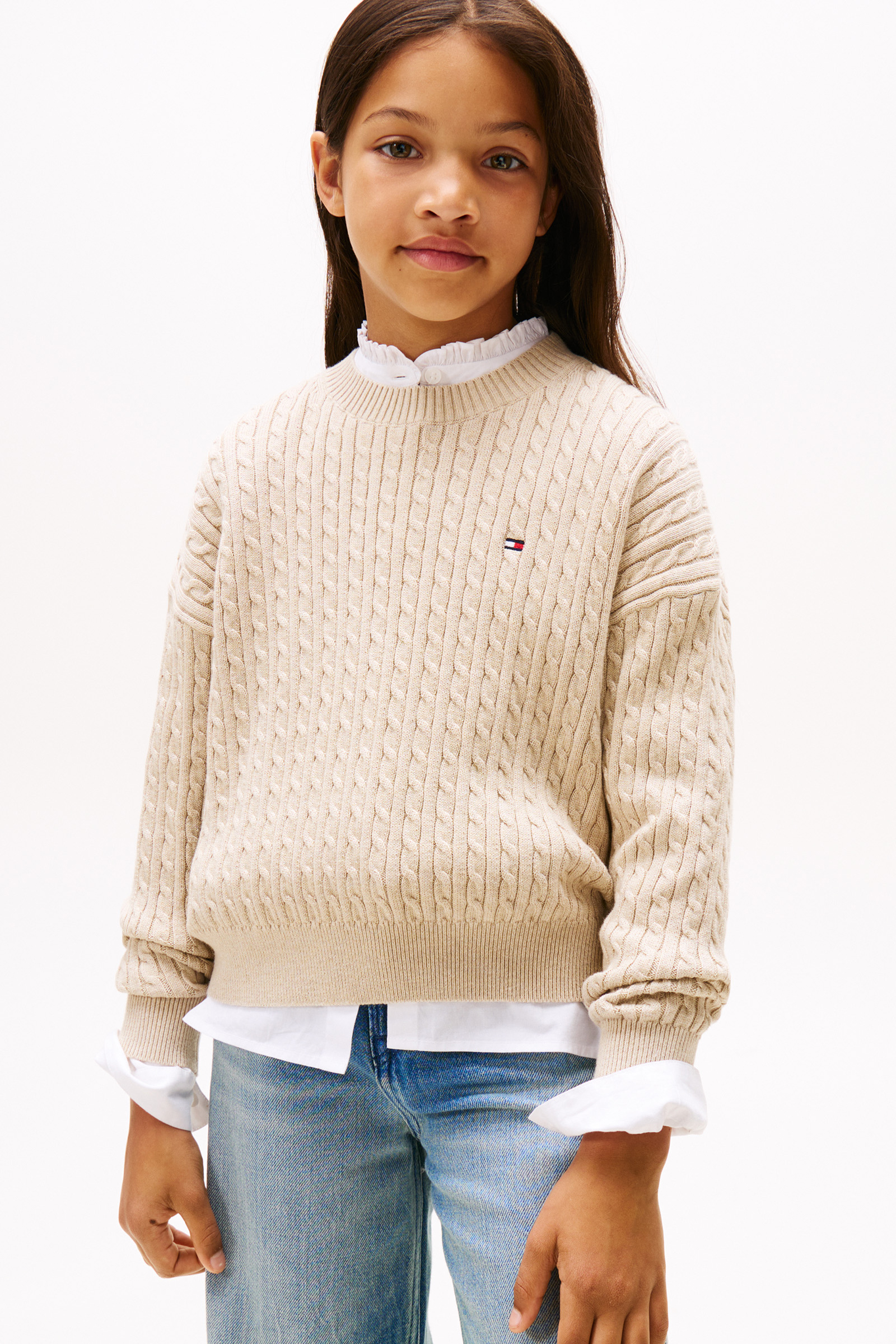 Meisjes trui ecru