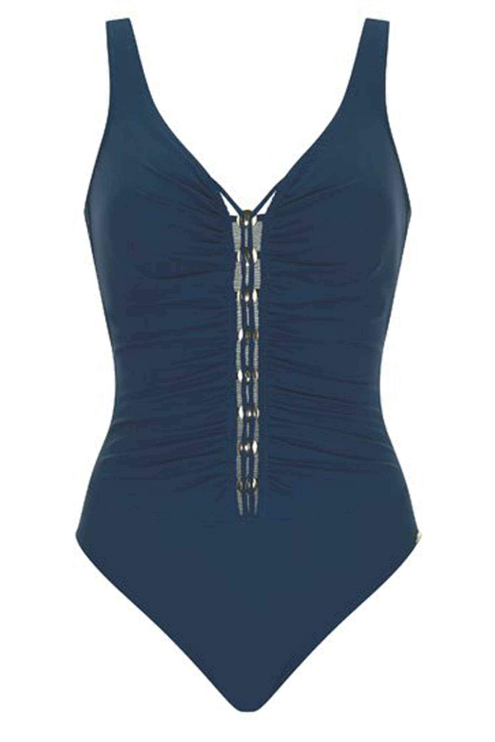 Bad/beach dames badpak modecup blauw