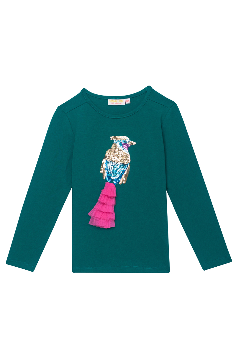 Meisjes t-shirt lange mouw groen
