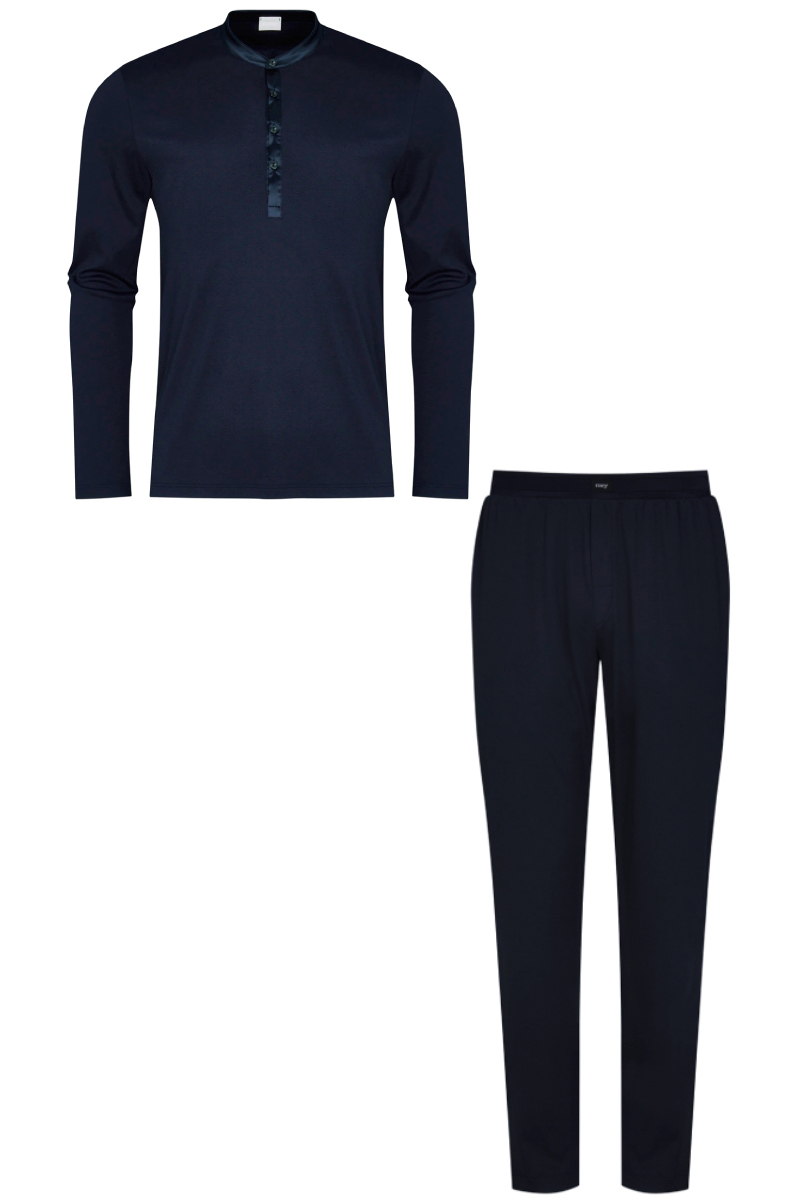 MEY Nachtmode heren pyjama Blauw-1 1