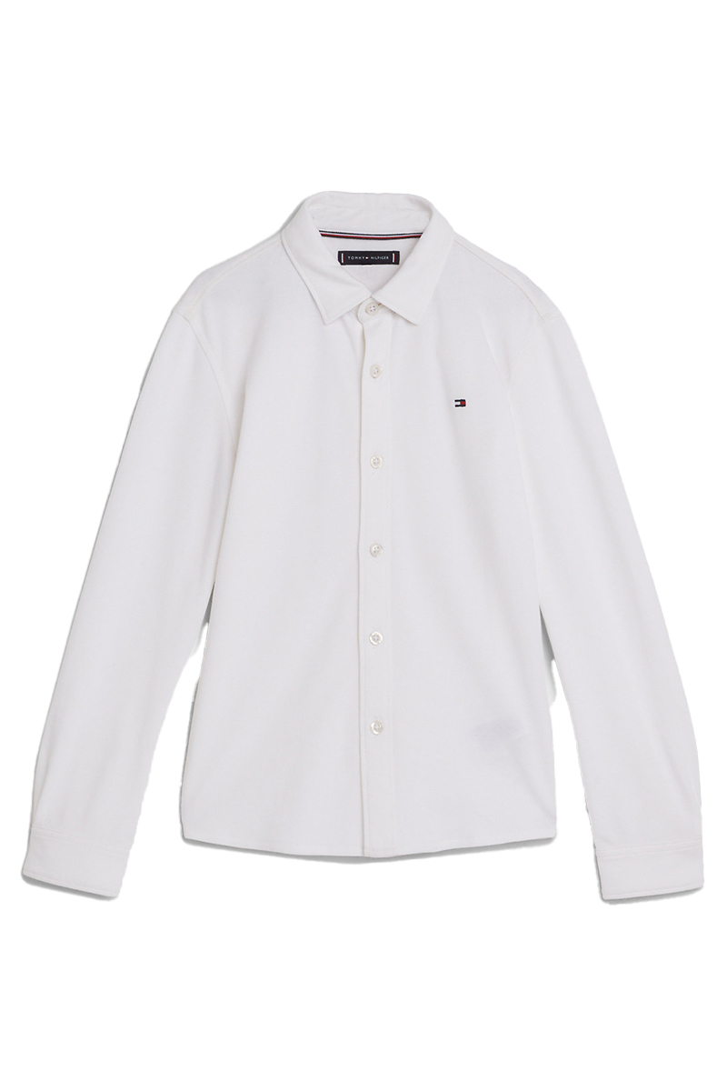 Tommy Hilfiger stretch pique shirt Wit-1 1