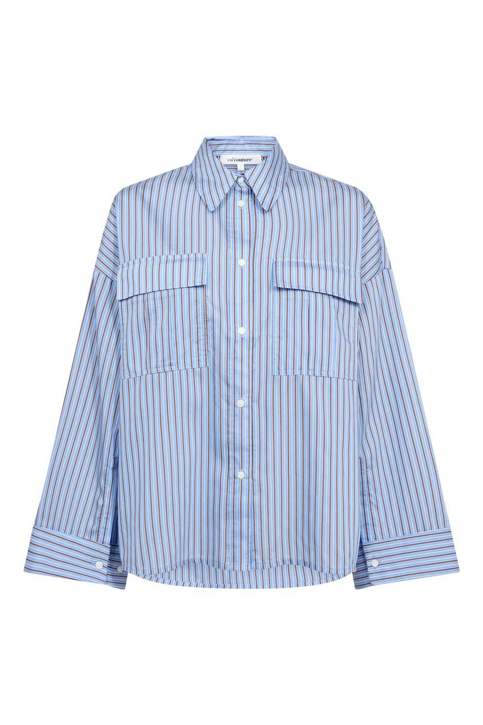 Dames blouse lange mouw blauw