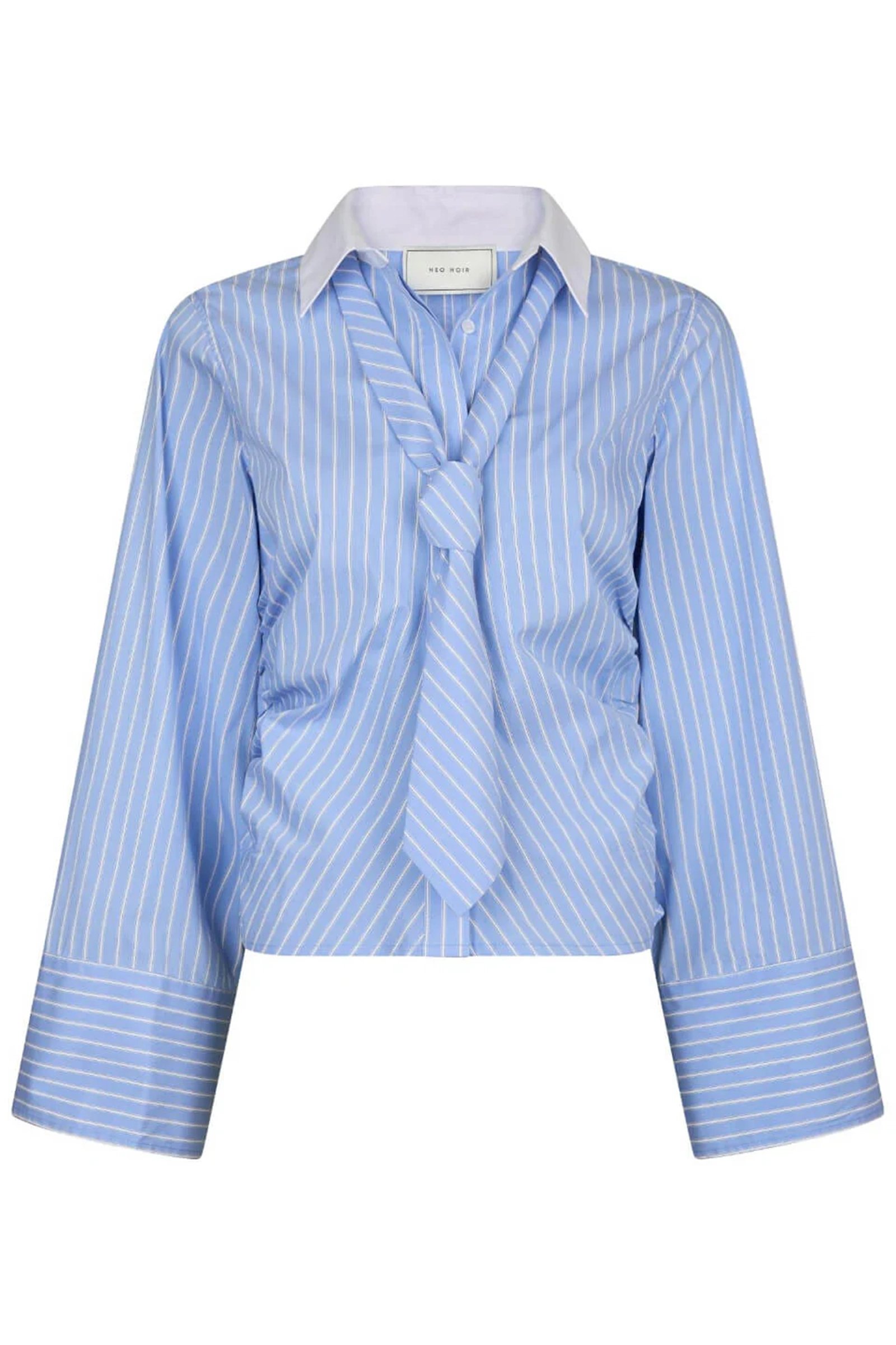 Dames blouse lange mouw blauw