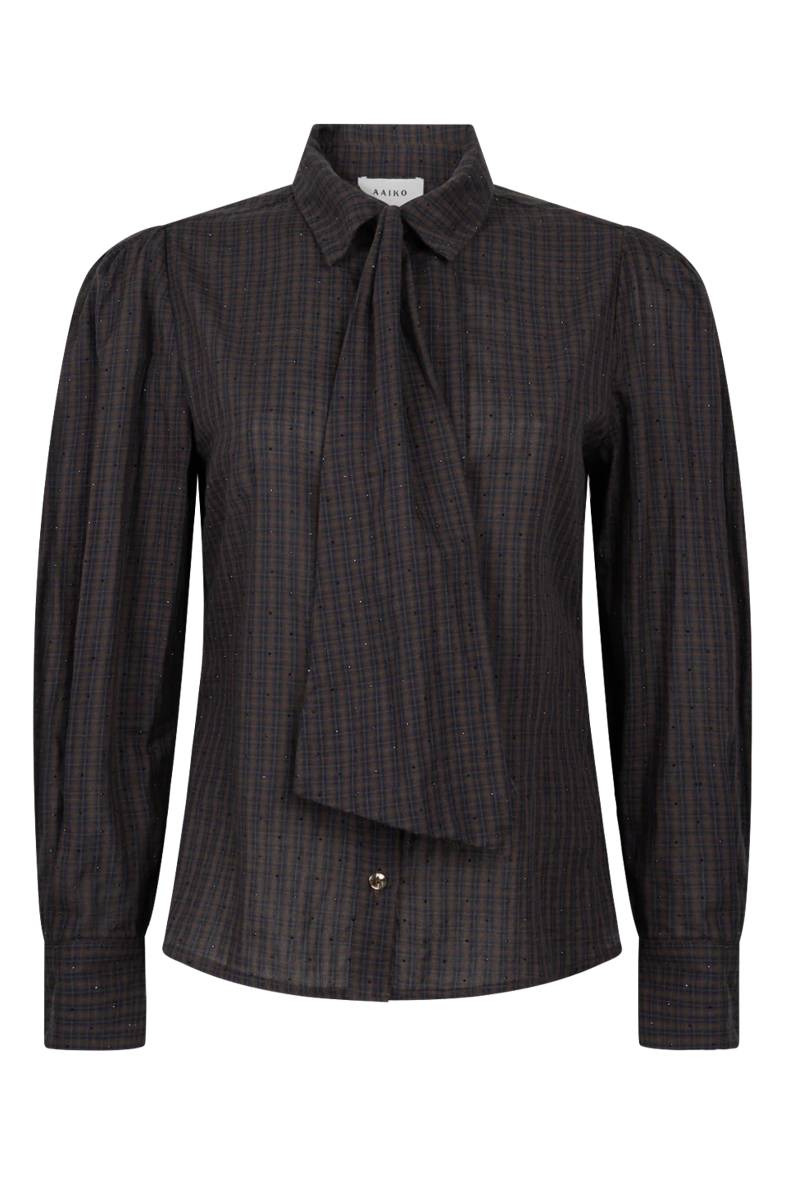 Dames blouse lange mouw bruin