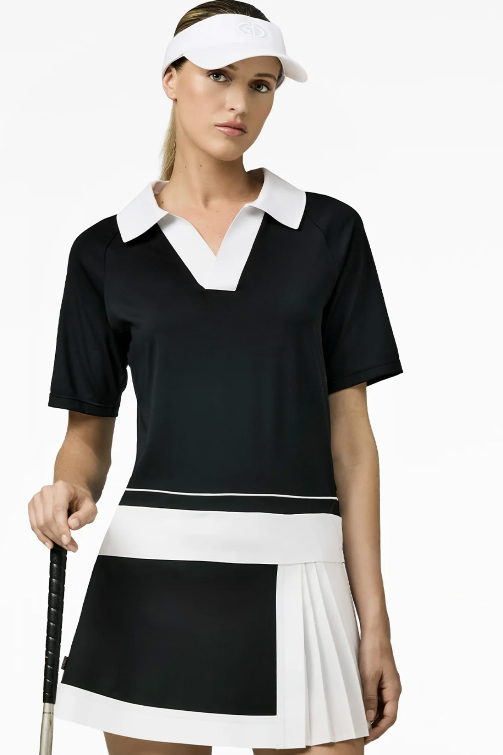 Fitness dames polo zwart