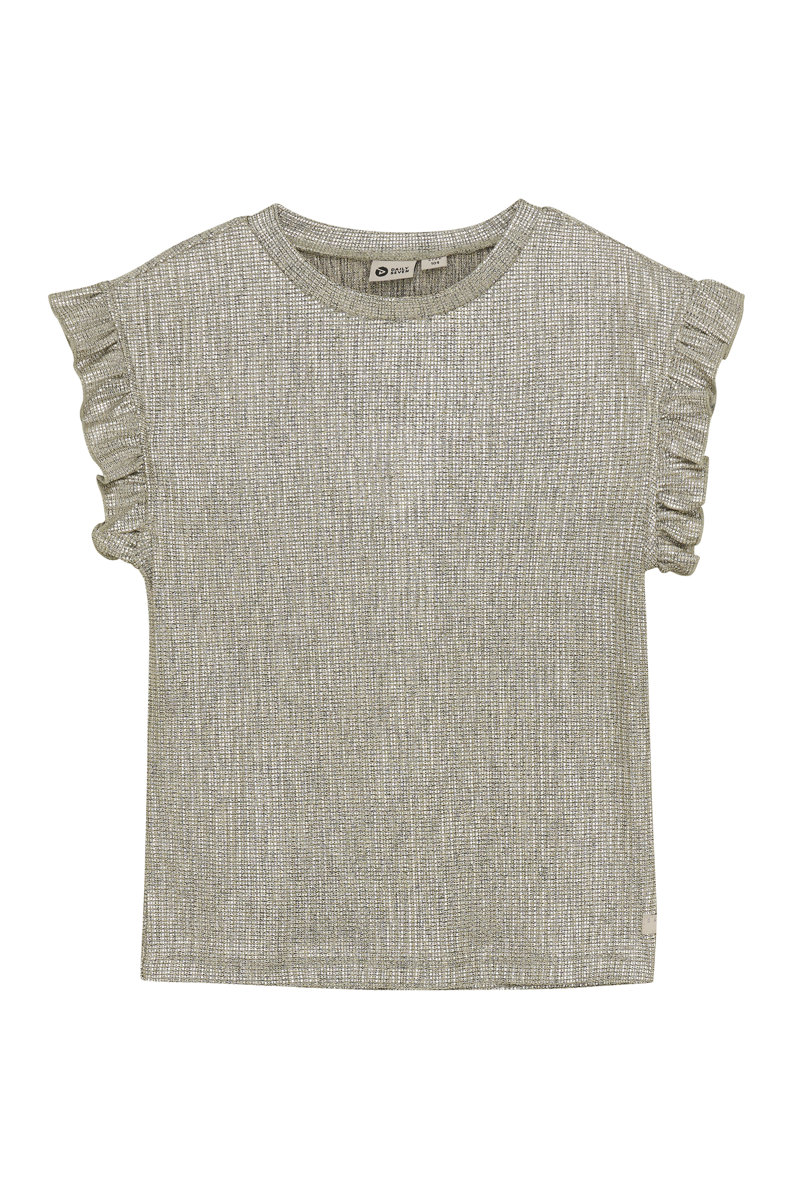 Daily7 Metallic tshirt bruin/beige-1 1