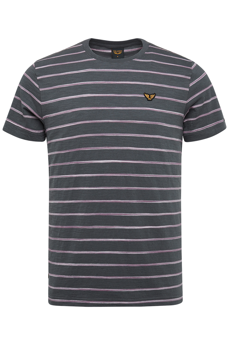PME Legend Short sleeve r-neck space yd strip Grijs-1 1