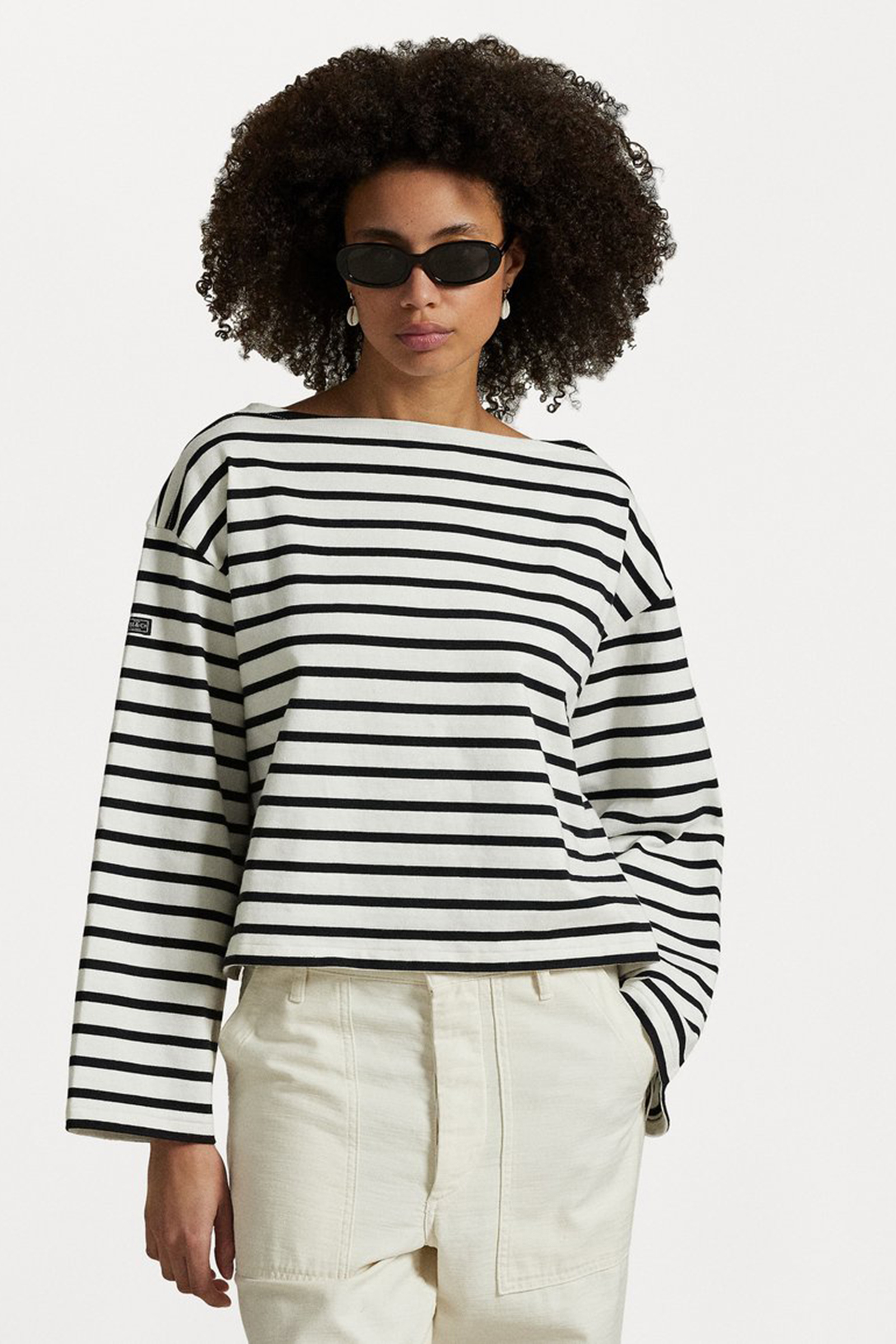 Dames t-shirt lange mouw blauw