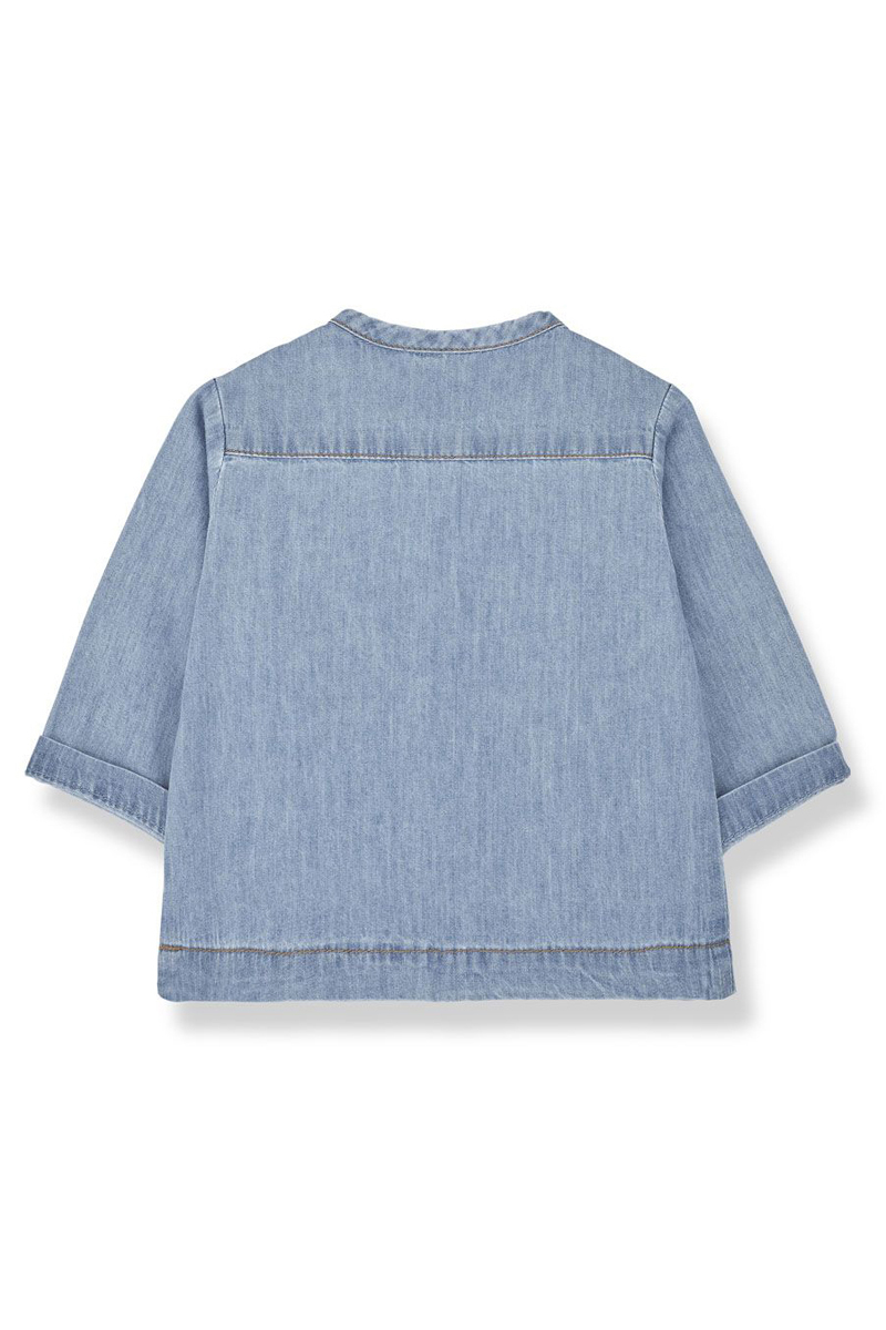 Baby blouse/overhemd blauw